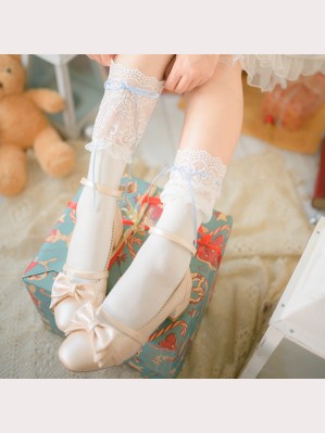 Ribbon Lace Lolita Style Socks by Roji Roji (RJ21)